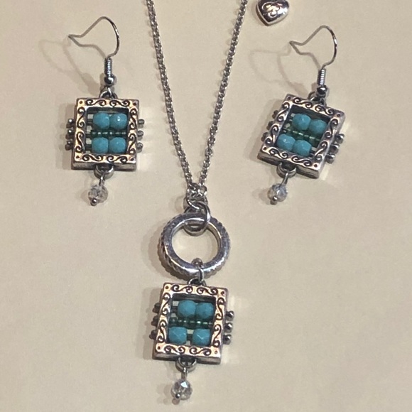 Brighton set of necklace & earrings Blue & crystal FINAL REDUCED PRICE - Picture 8 of 16